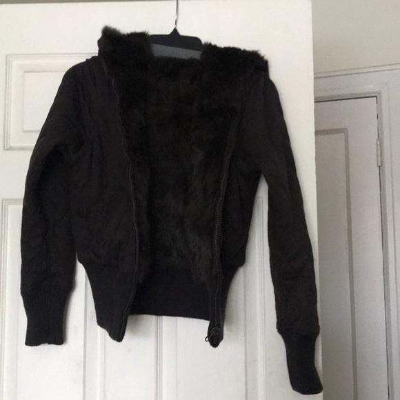 Real rabbit fur. Reverse winter jacket from AQUA - Picture 6 of 7